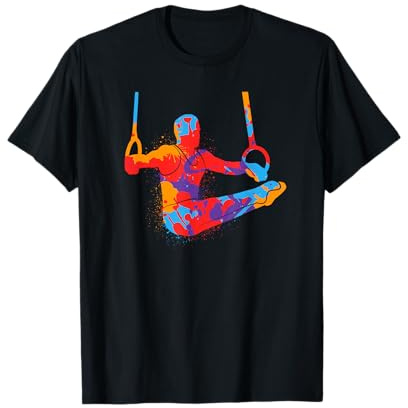Gymnastics Sports Rings Kids Boys Colorful Gymnast T-Shirt