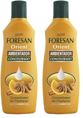 FORESAN - Ambientador Concentrado Orient, 125 ml, Aroma Cítrico y Dulce, Ambientador Líquido para el Hogar, Elimina los Malos Olores, Estancia Perfumada Durante 48 Horas (Paquete de 2)