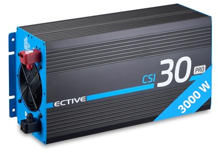 ECTIVE - Wechselrichter 12V auf 230V CSI PRO 30-3000W reine Sinuswelle - Offgrid-Spannungswandler DC/AC Strom mit USB, Überlast- & Überhitzungsschutz, NSV & USV Funktion & Batterieladefunktion bis 40A