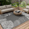 SIXHOME Outdoor Teppich Wetterfest 150 * 240cm, Balkon Teppich mit Modernem Pflanzen, Picknickdecke Muster Waschbarer Carpet für Garten Balkon Terrasse Camping, Grau und Weiß