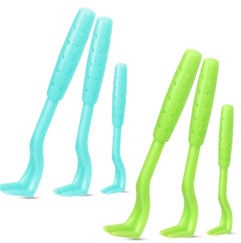 KEQGPCBE Blue/Green 2-Colour Set: 6 Tick Hooks, Pliers & Levers (3 Sizes) for Dogs, Cats, Horses & Humans - Alternative to Tick Tweezers & Tick Card
