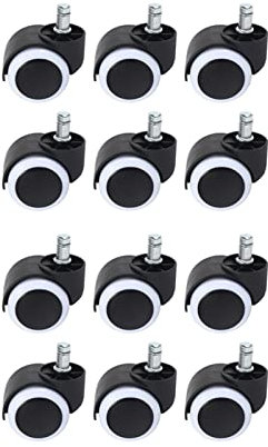 QHLMLL Chair Casters 12 Pieces X Chair Replacement Wheels Swivel Casters Quiet Hard Floor Casters Character Set Chair (Color : Beige)
