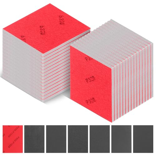 84 Pcs 320-3000 Grit Sanding Sponge, Ultra Fine Sanding Sponges Pads, Soft Foam Shine Block Wet Dry Polish Pads, Ultra Fine Grit Sandpaper for Model Drywall Metal Wood Furniture Polishing
