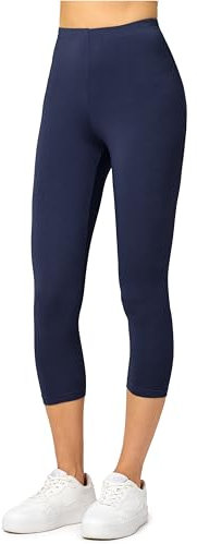 Merry Style Damen Leggings 3/4 Capri Leggings aus Viskose MS10-144 (Dunkelblau, XS)