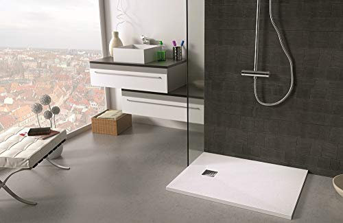 Plato de Ducha marca Sintextone, ancho 80 cm y largo todas las medidas … (140x80, Blanco Ral 9003)