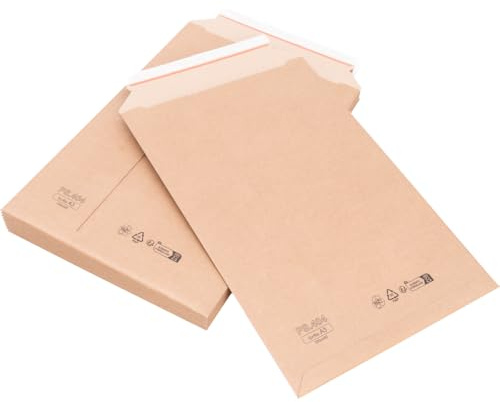 verpacking 100 Versandtaschen Karton 330 x 490 mm DIN A3 Premium Qualität Braun Wellpapp Versandtasche Kartonversandtasche