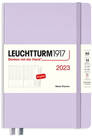 LEUCHTTURM1917 365986 Wochenplaner Medium (A5) 2023, 12 Monate, Lilac, Englisch
