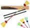 Diabolo Freizeitsport Flowerstick Pro (gelb-rot) – Profi-Flowerstick aus Fiberglas inkl. 2 Handstäben, UV reaktiv, handbemalt, Festival-Hingucker