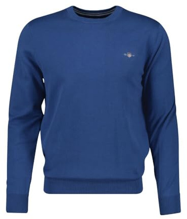 Gant Herren Classic Cotton C-Neck Pullover, Vintage Blue, XL