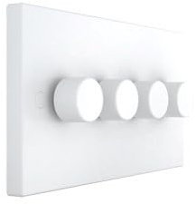 Socket Warehouse White 250W 4 Gang 1 Way Dimmer Switch - White Plastic (4 Gang 1 Way Dimmer Switch)