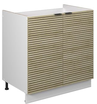 Vicco Küchenschränke Fame-Line, Küchenunterschrank für die Spüle, Eiche Paneel, 80 cm ohne Arbeitsplatte