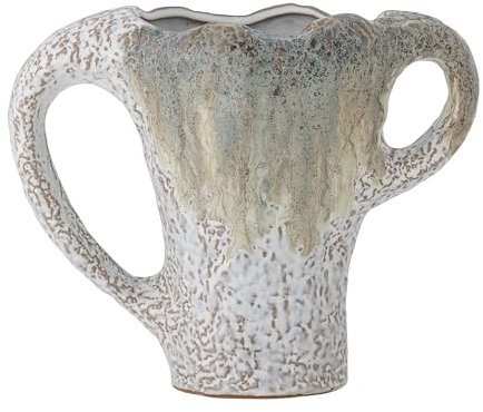 Bloomingville Ledger Vase, Grün, Steingut, L26xH21xB15 cm