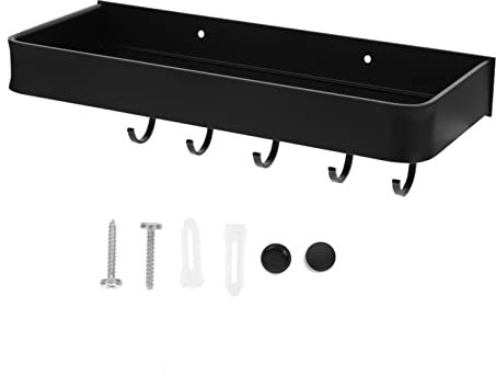 Cabilock Wandregal Bad Halter Organisatoren montieren für personalisierter Individuation platzsparend handtuchhalte Towel Rails praktischer Schwebeständer schwebendes Aluminium Black