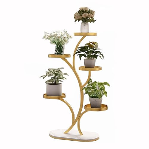 SRHIMEOS Étagère À Fleurs en Métal 5 Niveaux, Support d'angle pour Plantes D'intérieur, Etagere Plantes Balcon, Porte Plante Exterieur Jardin, Escalier pour Plantes Décoration