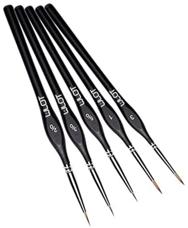 Lot de 6 pinceaux d'artiste Pour peinture acrylique à l'huile gouache et aquarelle Long manche en bois 5PCS