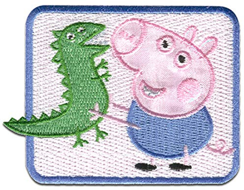 Aufnäher/Bügelbild - Peppa Wutz 'Schorsch Wutz' - bunt - 7,7 x 5,8 cm - by Entertainment One © Patch Aufbügler Applikationen zum aufbügeln Applikation Patches Flicken