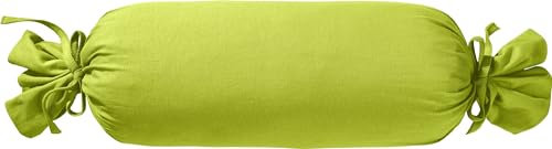 Erwin Müller Nackenrollenbezug Single-Jersey Murnau - apfelgrün Größe 40x15 cm Ø - bügelfrei, strapazierstark, elastisch, mit Bindeband