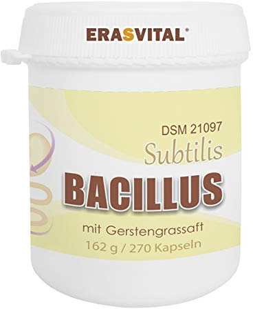 Gerstengrassaft mit Bacillus Subtilis DSM 21097 270 Kapseln 1,2 Milliarden KBE Lacktosefrei Glutenfrei Vegan