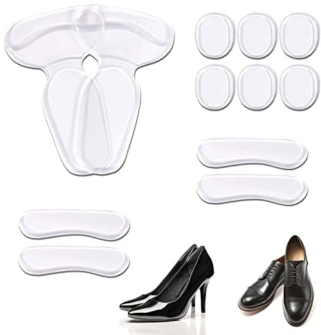 14 almohadillas de tacón alto para el talón, inserciones de gel para el talón para mujeres y hombres, protector de cuidado de pies