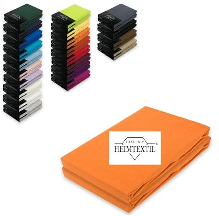 EXKLUSIV HEIMTEXTIL Marke Jersey Spannbettlaken Doppelpack 120 x 200 cm Terrakotta