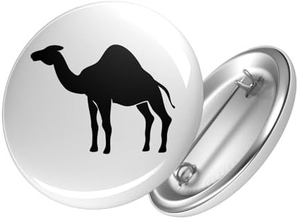 Huuraa Ansteckbutton Dromedar Kamel Silhouette Geschenk Größe 59mm Dromedar Kamel Accessoire