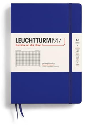 LEUCHTTURM1917 369794 Notizbuch Medium (A5), Hardcover, 251 nummerierte Seiten, Ink, kariert