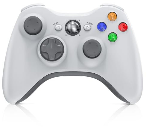 Bonacell Wireless Controller für Xbox 360 PC Controller mit 2.4GHz USB Receiver Adapter Improved Dual Vibration Gamepad Joystick für Xbox 360/Microsoft PC Windows 7/8/10/11