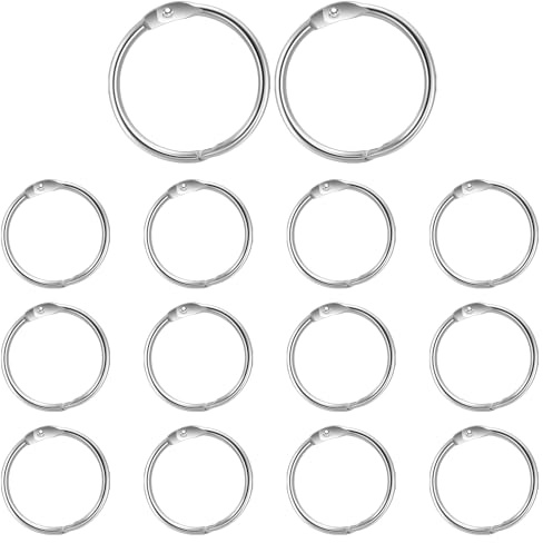 Aruicheng Binder Rings Paper Rings 38mm Loose Leaf Binder Rings Nickel Plating Book Rings Index Card Rings for Flash Cards, Index Cards, Keychains,Office School,Home 20 Pack Silver