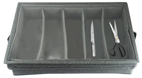 Contenitore per forchetta e cucchiaio, portaposate, portaposate, valigetta per utensili, scatola con 2 manici e 4 divisori regolabili, scatola multiuso rimovibile con grande