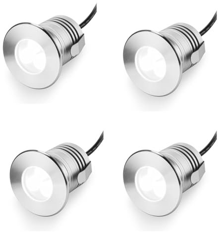 Foco Para Piscina - Luz LED Subacuática, Mini Luces LED Subacuáticas Para Piscinas De 3W, 12V-24V CC, IP68, Luz Subacuática Impermeable, Para Fuentes Y Piscinas Enterradas(Warm White 3000K,4PCS)