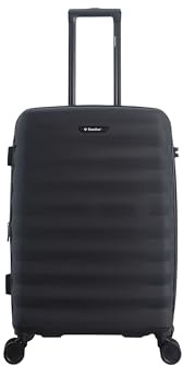 SAXOLINE Reisekoffer, groß, erweiterbar, Kollektion Flow, Maße: 77,5 x 53 x 30 cm, Fassungsvermögen: 100 l, Gewicht: 4,9 kg, Schwarz , Modisch