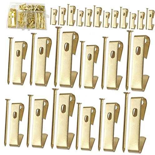HOMSFOU 1 Satz Haken für Fotorahmen bildregal wall hooks wanddeckoration Posterhaken coat hangers Türhänger hängende Streifen Bildaufhänger Haken zum Aufhängen von Bildern Eisen Golden