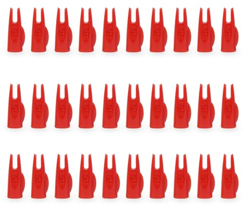 Pack of 30 5/16 Archery Arrow Nocks for OD8 mm Wooden Arrows Shaft Archery Outdoor Sports Hunting Accessories Red/Black (Red)