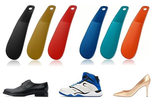 DreamAug 6-Pack Mini Shoe Horns – 6.2 Small Plastic Shoe Horn Set for Men, Women & Kids, Portable Shoe Helpers for Boots, Heels, Sneakers & Travel Use