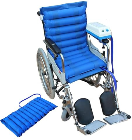 McbeAn Colchón De Aire para Silla De Ruedas, Colchón De Aire Antiescaras con Bomba De Aire, 100 X 48 X 7,5 Cm, Se Fija a Una Silla De Ruedas, para El Tratamiento De Úlceras por Presión Y Escaras