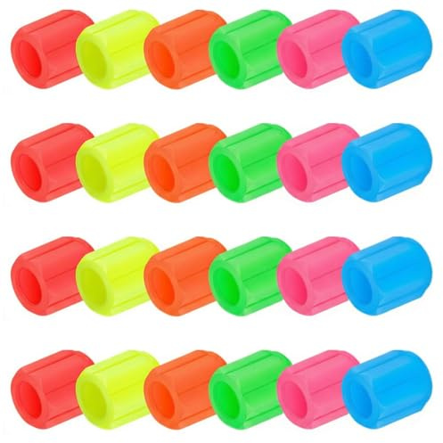24 Tappi Valvola Auto Fosforescenti, Tappi Valvola Pneumatici Luminosi, Tappi Valvola Pneumatici Fluorescenti Universali (Verde, Rosa, Rosso, Blu, Giallo, Arancione)