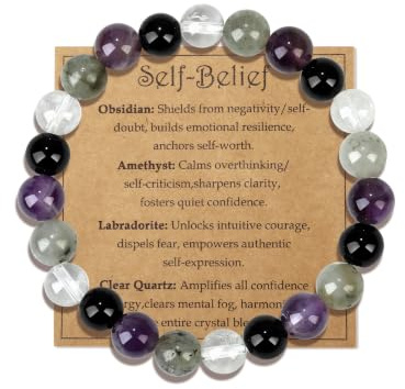 Self Belief Healing Crystal Bracelet for Anxiety Emotional Resilience
