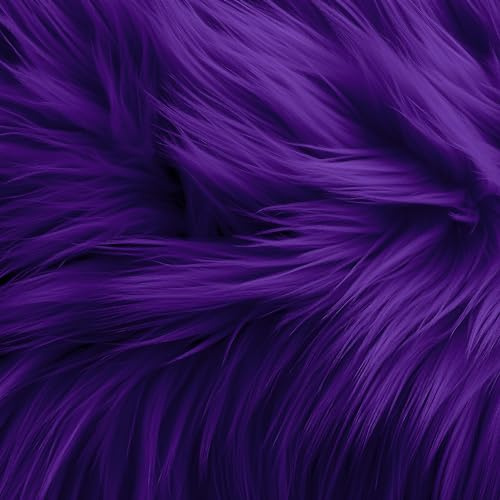 FabricLA Shaggy Faux Fur Square - 6 X 6 Inches Pre-Cut - Purple Faux Fur Fabric for DIY, Craft, Fashion, Home Decor