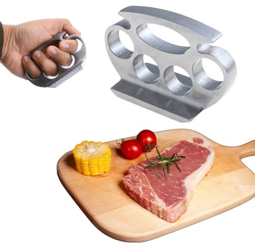 Batticarne a mano, in lega di alluminio, martello da carne in metallo, strumento da cucina durevole, ideale per bistecca, pollo, pesce, cucina, barbecue