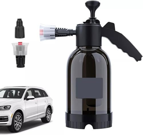 Snow Foam Pump Sprayer 2L Hand Watering Lance Bottle Pump For Car Vans Vehicles Indoor Outdoor with Two Nozzle Car Foam Blaster Snowfoam Cannon Pressurised Valeting Detailing