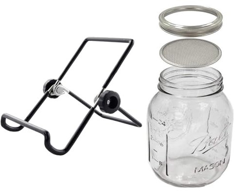 Tarro De Germinación, Kit De Tarro De Germinación De Semillas, Tarros De Germinación, Tapas De Acero Inoxidable Para Tarros De Boca Regular Y Ancha, Tarros De Boca Ancha, Juego De Tapas Para Tarros De