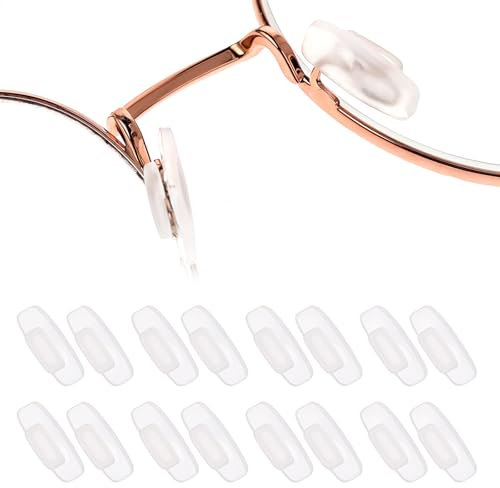 8 Paar Silikon Nasenpads Brillen nasenpads Nasenpads zum Einstecken Weiche Silikon Transparent Antirutsch Rechteckig Einschieben Eindrücken Nasenpads Rutschfeste Brille Nasenpads für Sonnenbrillen