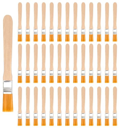 40 Piezas Brochas Pintura Pinceles Pintura Pinceles Planos Mango De Madera Pinceles Nylon PequeñOs Set Cepillos Pincel Pintar Pinceles Pintura Acrilica para Cuadros Bricolaje EliminacióN De Polvo