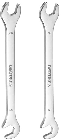 HARFINGTON 2pcs 6mm Thin Double Open End Wrench w 15° and 75° Angled