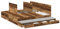 vidaXL Stauraum Bettgestell Altes Holz 200X200 cm Holzwerkstoff Mit Schubladen Modernes Design Einfache Montage Innen Schlafzimmermöbel Stabil Großes Volumen Texturierte Oberfläche