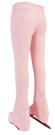 LIUHUO Pantalon de Patinage Artistique sur Glace pour Filles Tissu Respirant Leggings de Skate pour Femmes Pratique Taille Élastique Confort, rose, 4-6 ans