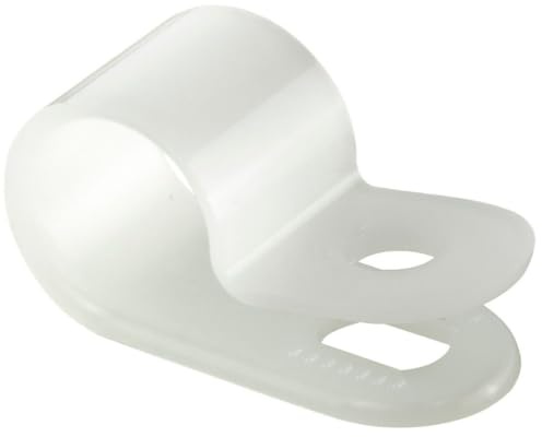 GTSE - White Nylon Plastic Cable Clamps 3/8 Inch Screw Mount 100 Pack