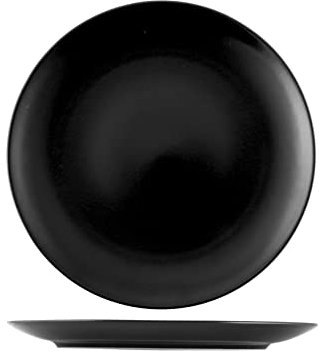 H&H Denver Set 6 Platos Llanos Cerámica Stoneware Negro 26 Cm