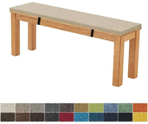 FIOVIP cojín de Banco 160X40X5CM Funda extraíble, Lavable, Doble, Antideslizante, Muy elástica, Adecuada para Bancos de jardín, Columpios, terrazas, Bancos de Interior(café de arroz