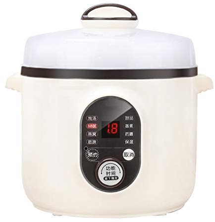 Mijoteuse électrique 1L en céramique mijoteuse, marmite multifonction avec fonction de réservation et fonction de maintien au chaud idéale pour les petits ménages